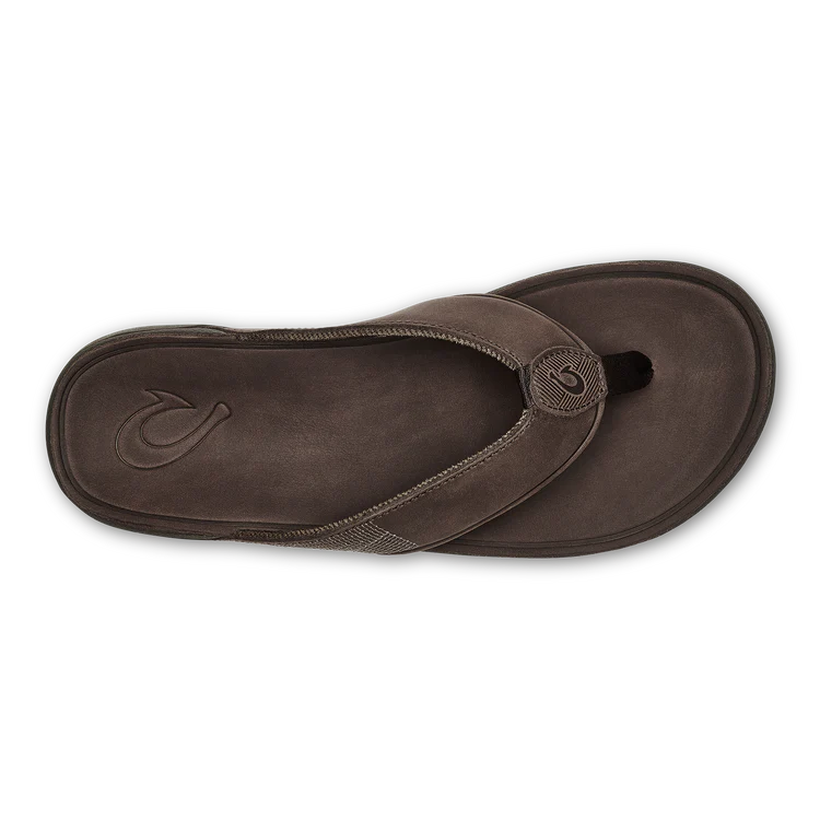 Olukai Tuahine Mens Leather - Dark Wood